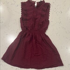 Sweet Wanderer Burgundy Lace Kids Dress